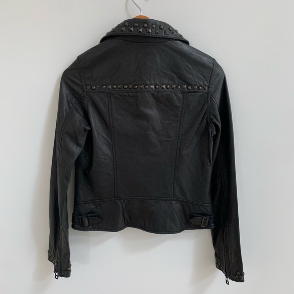 NWOT Studded Leather Jacket Size XS - Picture 2 of 8
